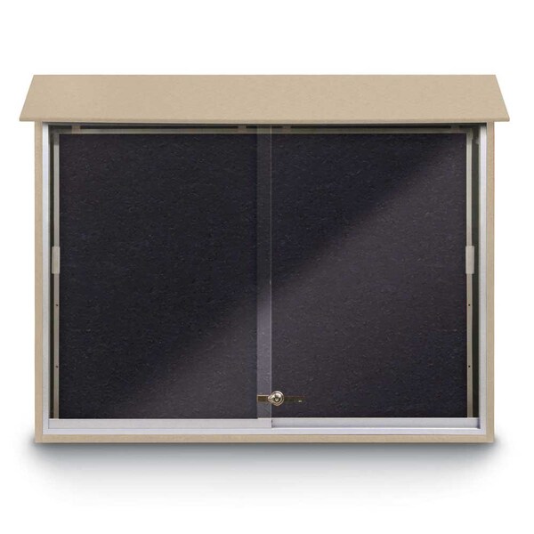 Outdoor Enclosed Combo Board, 72"x36", Bronze Frame/Grey & Cloud